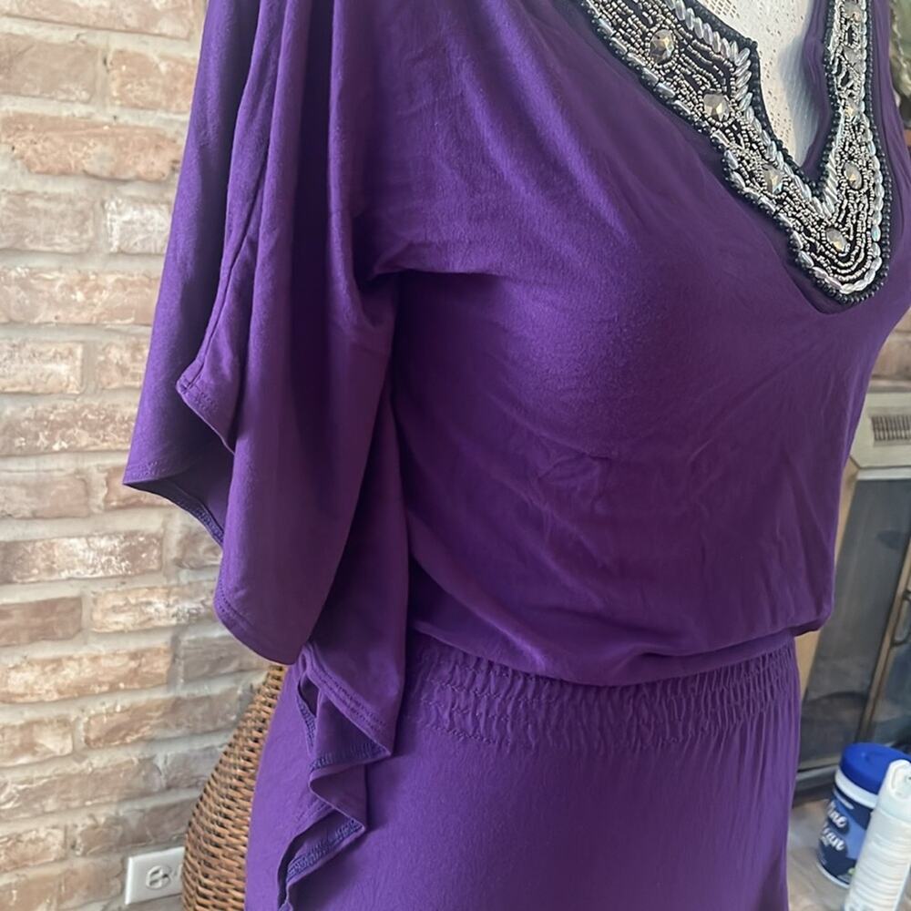 Purple blouse with Beautifully embellished collar 🎉 - Picture 3 of 4